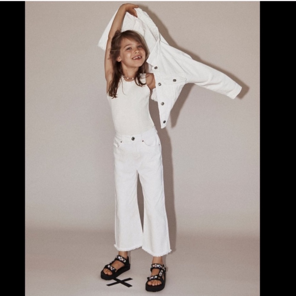 Kids high waisted culotte jeans